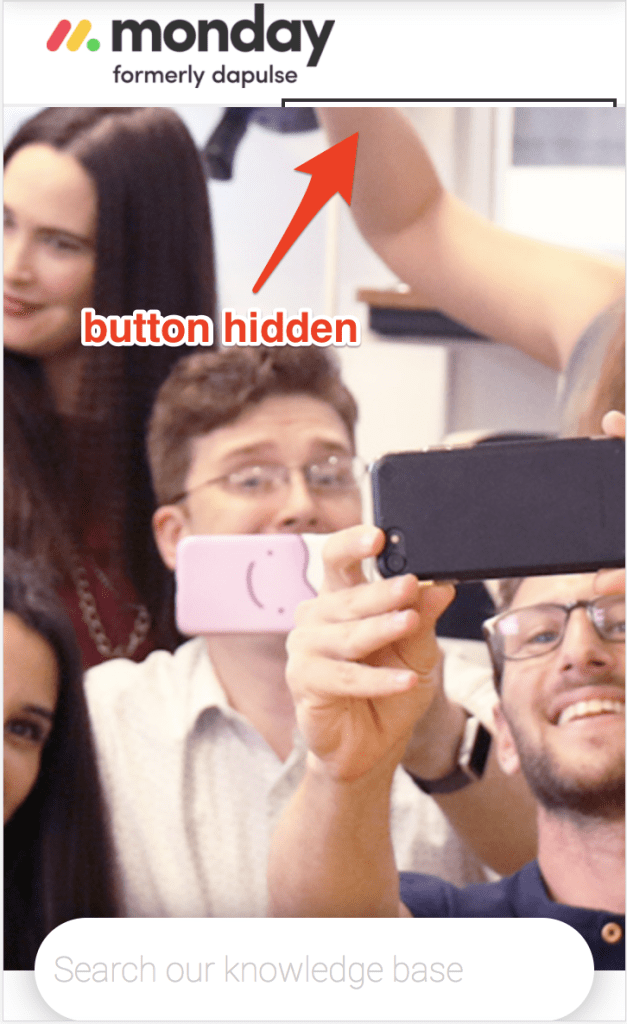 The button for homepage is hidden in the main navigation The button for homepage is hidden in the main navigation